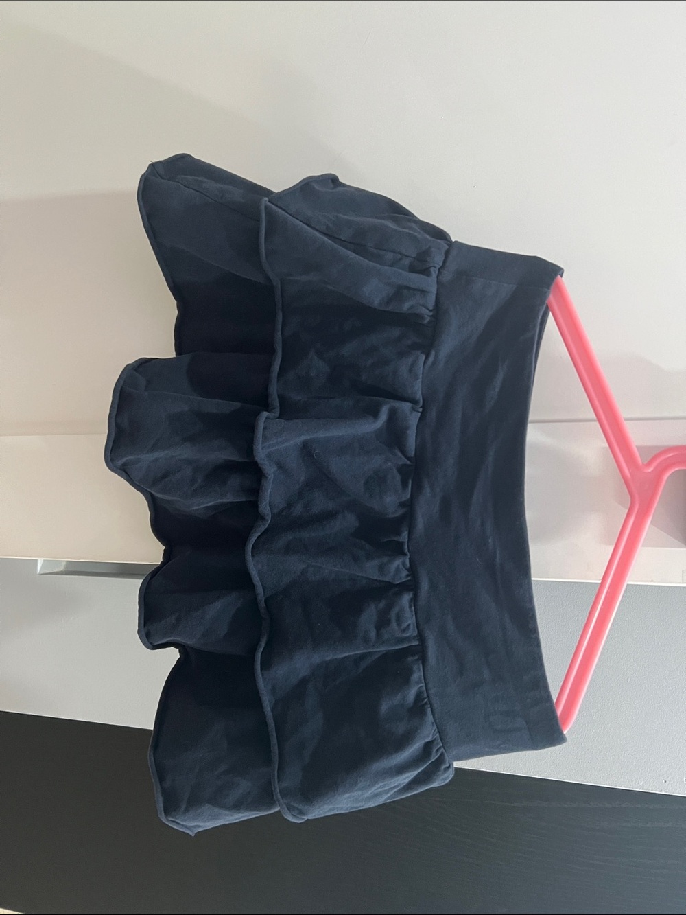 Navy Ruffled Mini Skirt - Picture 2 of 5